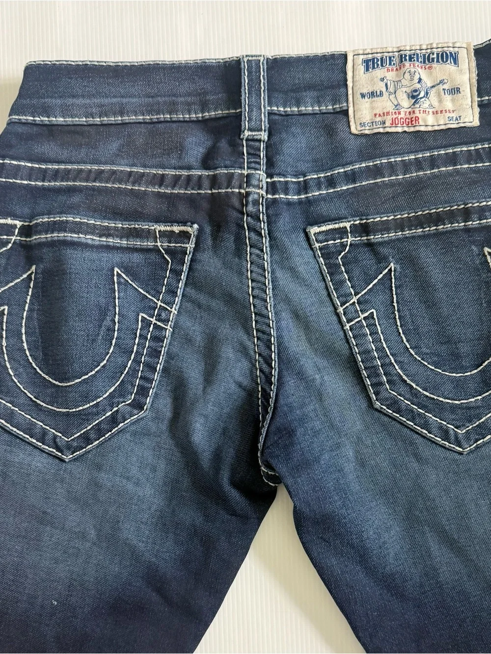 True Religion Big T Jogger Jeans Mens 30x30 Blue Streetwear Tapered Denim